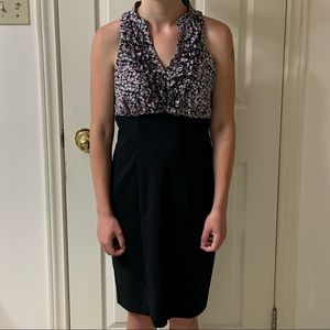 🌷3 for$25🌷Jessica, US 8, Pink & Black Ditsy Floral Top Sleeveless V-Neck Dress